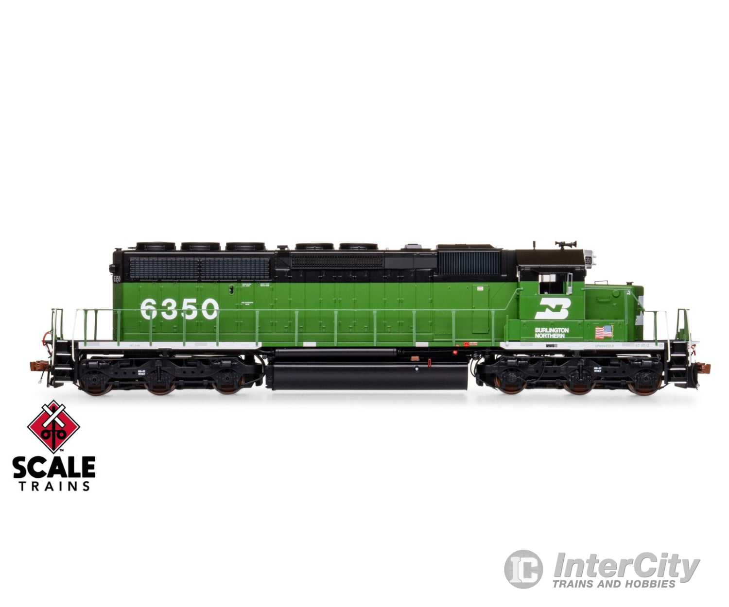 ScaleTrains SXT40760 Rivet Counter HO Scale EMD SD40-2 Burlington Northern/White Face/Strobe Lights 6358 - DCC Ready