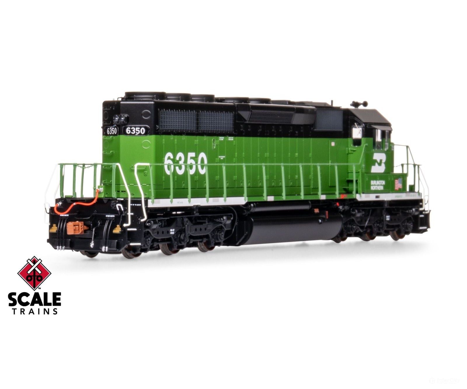 ScaleTrains SXT40760 Rivet Counter HO Scale EMD SD40-2 Burlington Northern/White Face/Strobe Lights 6358 - DCC Ready