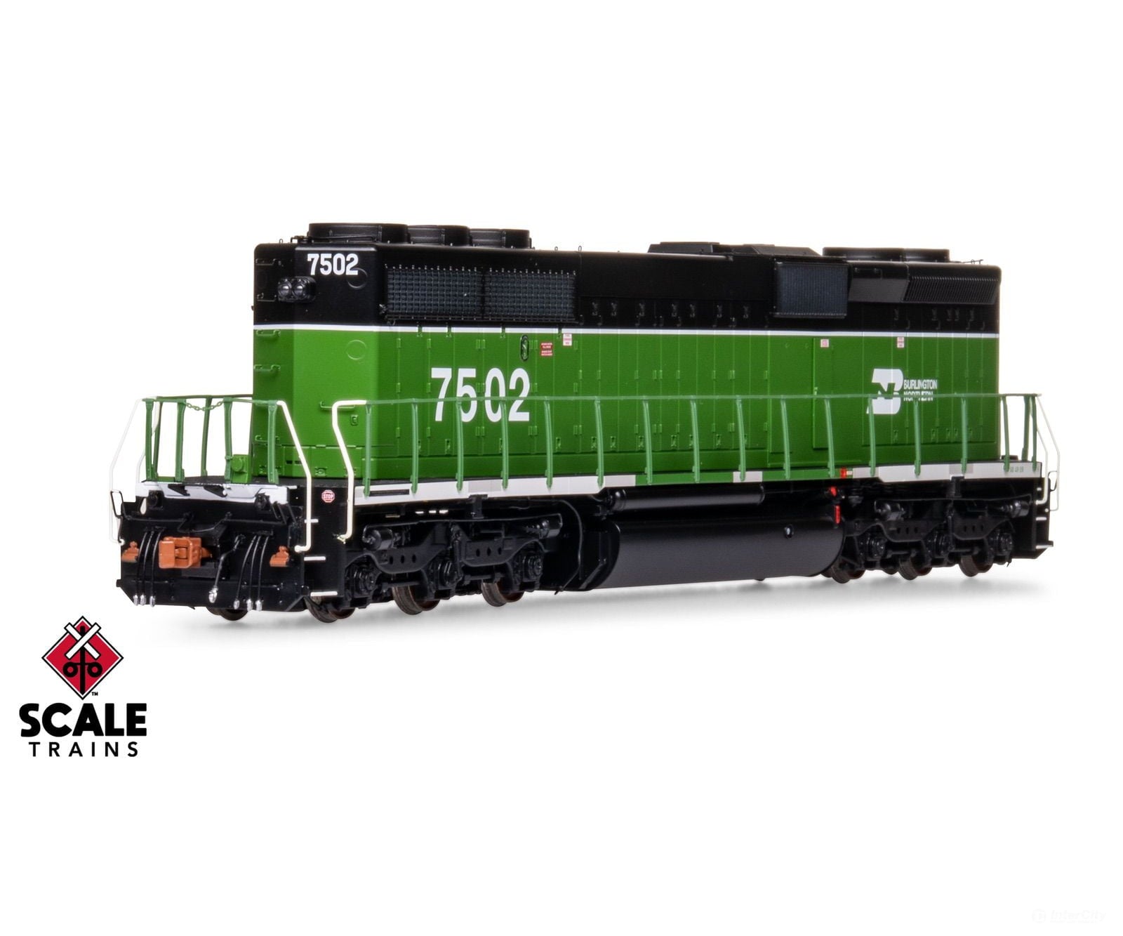 ScaleTrains SXT40763 Rivet Counter HO Scale EMD SD40-2B Burlington Northern/White Face 7502 DCC & Sound Equipped
