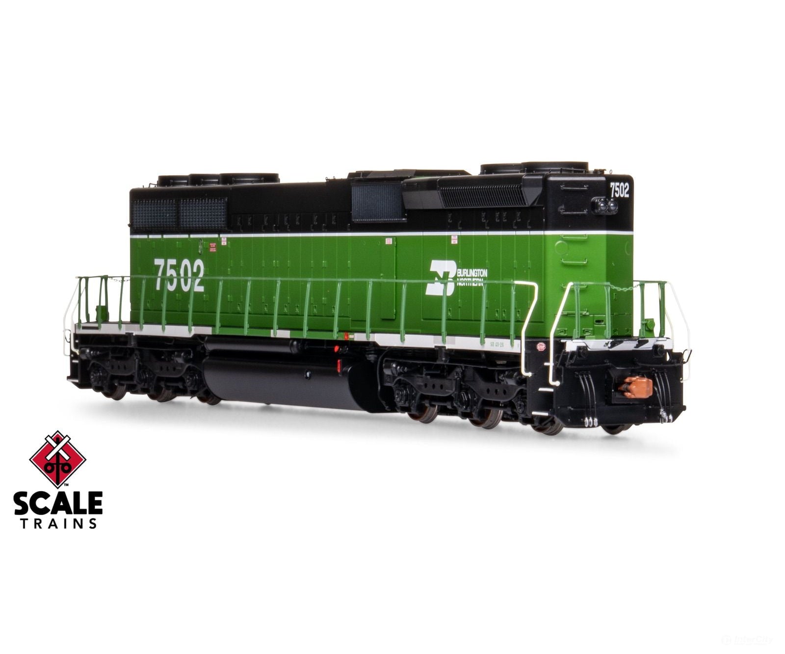 ScaleTrains SXT40763 Rivet Counter HO Scale EMD SD40-2B Burlington Northern/White Face 7502 DCC & Sound Equipped