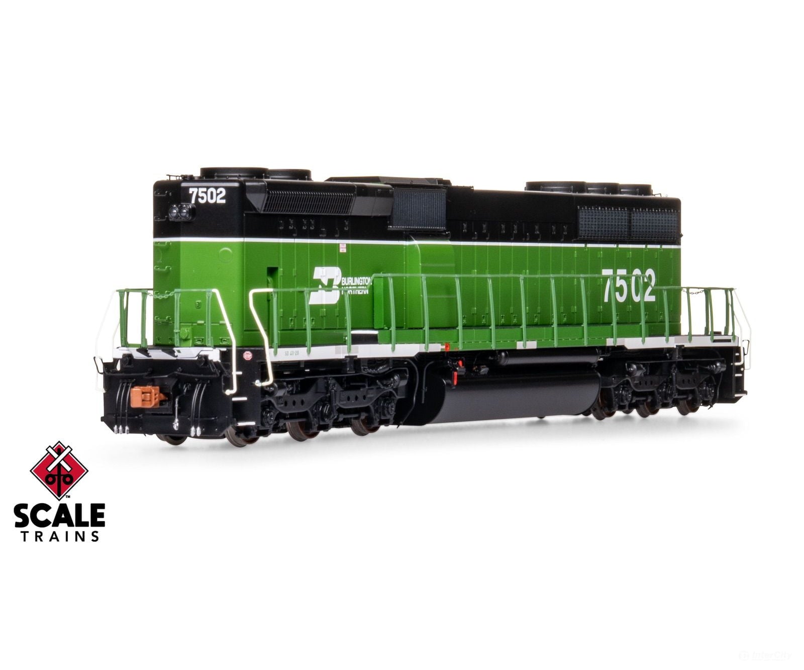 ScaleTrains SXT40763 Rivet Counter HO Scale EMD SD40-2B Burlington Northern/White Face 7502 DCC & Sound Equipped
