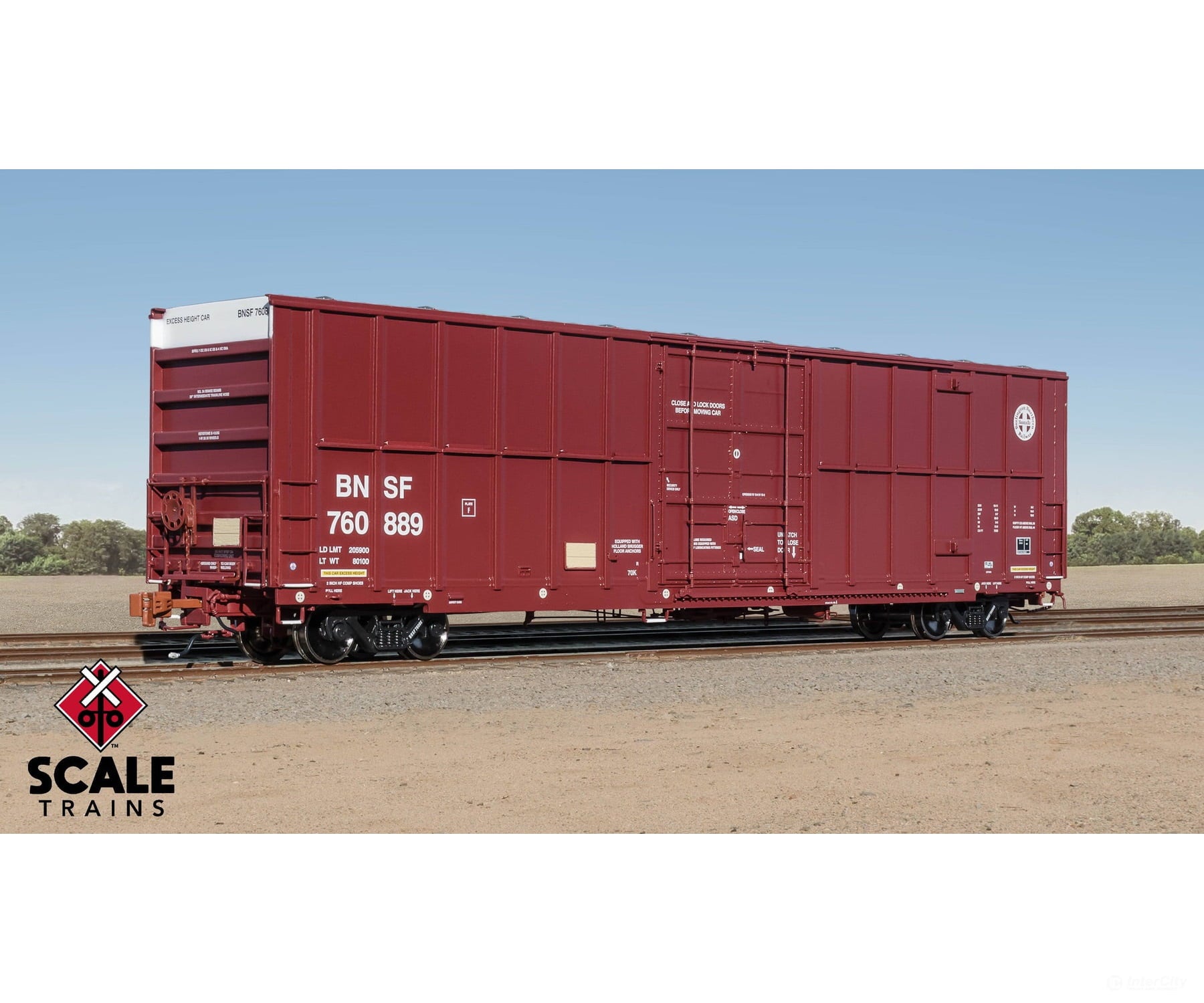 ScaleTrains SXT40993 Rivet Counter HO Scale Trinity 60’ 7500 12’ Plug-Door High-Cube Boxcar BNSF/Circle Cross Logo