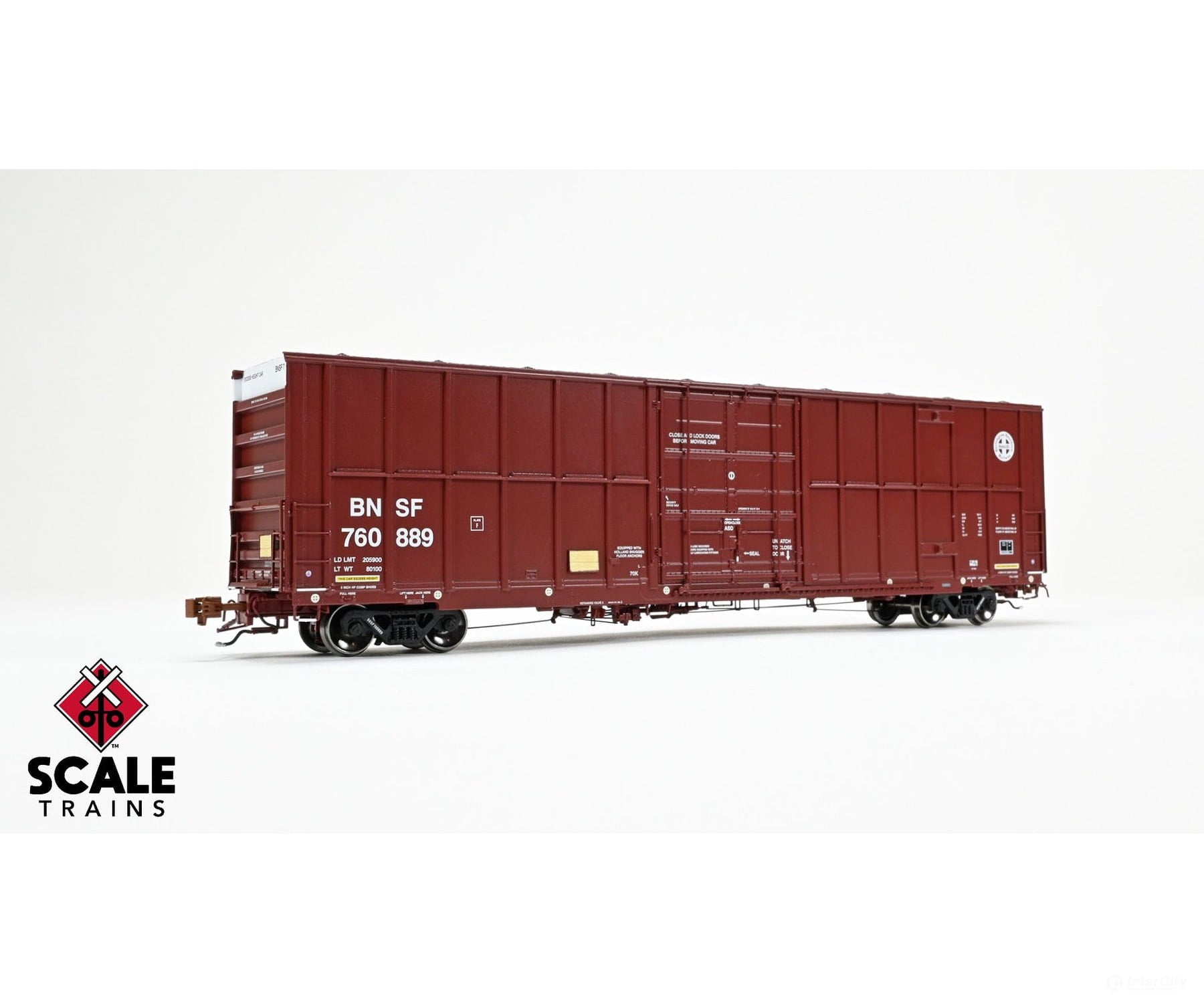ScaleTrains SXT40993 Rivet Counter HO Scale Trinity 60’ 7500 12’ Plug-Door High-Cube Boxcar BNSF/Circle Cross Logo