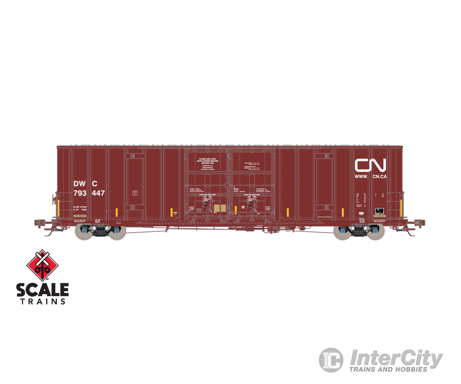 ScaleTrains SXT41001 Rivet Counter HO Scale Trinity 60’ 7500 8’ Double-Plug-Door High-Cube Boxcar Canadian