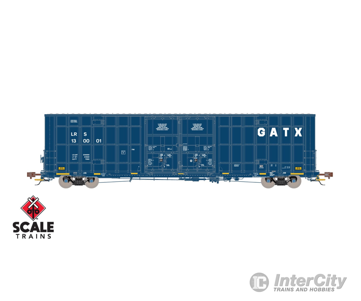 ScaleTrains SXT41004 Rivet Counter HO Scale Trinity 60’ 7500 8’ Double-Plug-Door High-Cube Boxcar GATX/English &