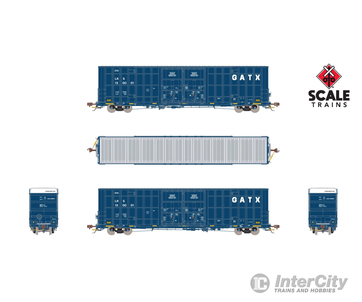 ScaleTrains SXT41004 Rivet Counter HO Scale Trinity 60’ 7500 8’ Double-Plug-Door High-Cube Boxcar GATX/English &