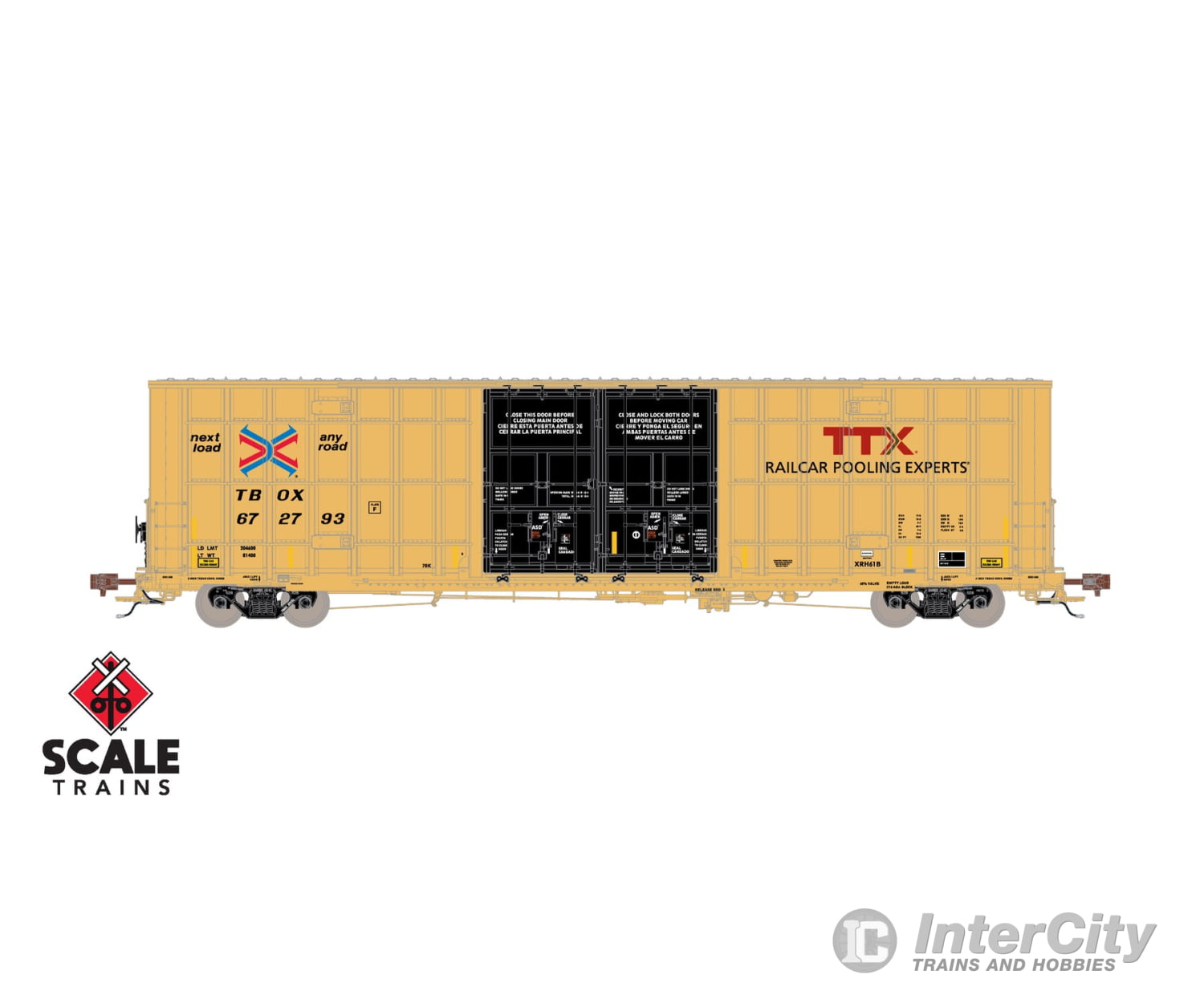 ScaleTrains SXT41013 Rivet Counter HO Scale Trinity 60’ 7500 8’ Double-Plug-Door High-Cube Boxcar (XRH61B)