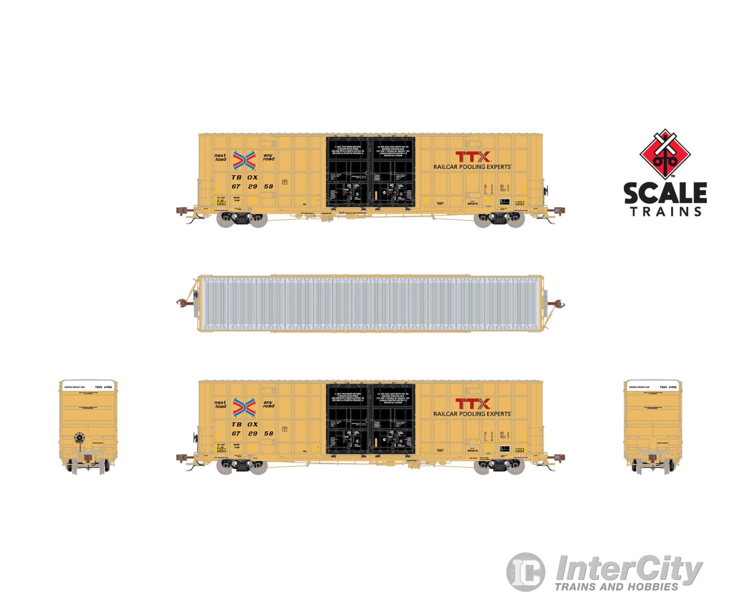 ScaleTrains SXT41013 Rivet Counter HO Scale Trinity 60’ 7500 8’ Double-Plug-Door High-Cube Boxcar (XRH61B)
