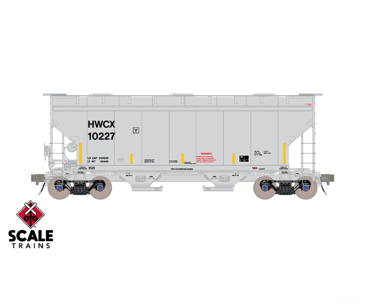 ScaleTrains SXT41123 Rivet Counter HO Scale Gunderson 3250 Covered Hopper Halliburton/HWCX 10321 - Freight Cars