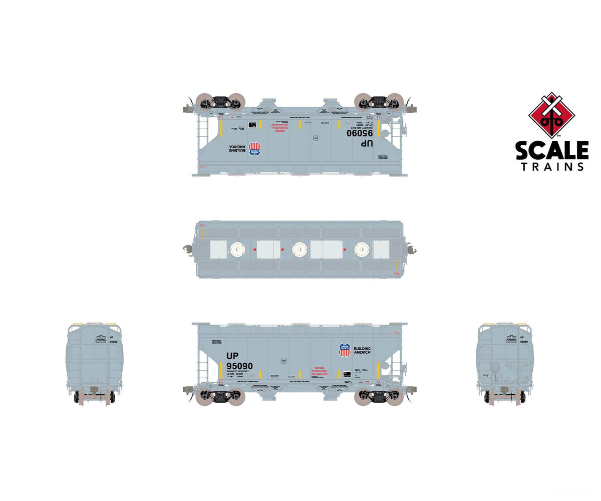 ScaleTrains SXT41139 Rivet Counter HO Scale Gunderson 3250 Covered Hopper Union Pacific/UP 95237 - Freight Cars