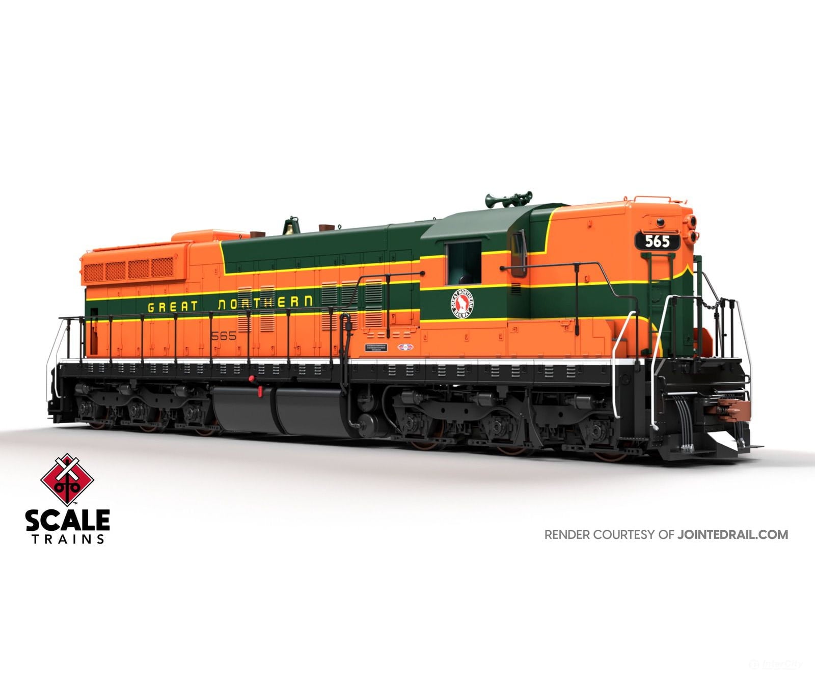 ScaleTrains SXT41168 Rivet Counter HO Scale EMD SD7 Great Northern/Empire Builder/As Delivered 566 DCC & Sound Equipped
