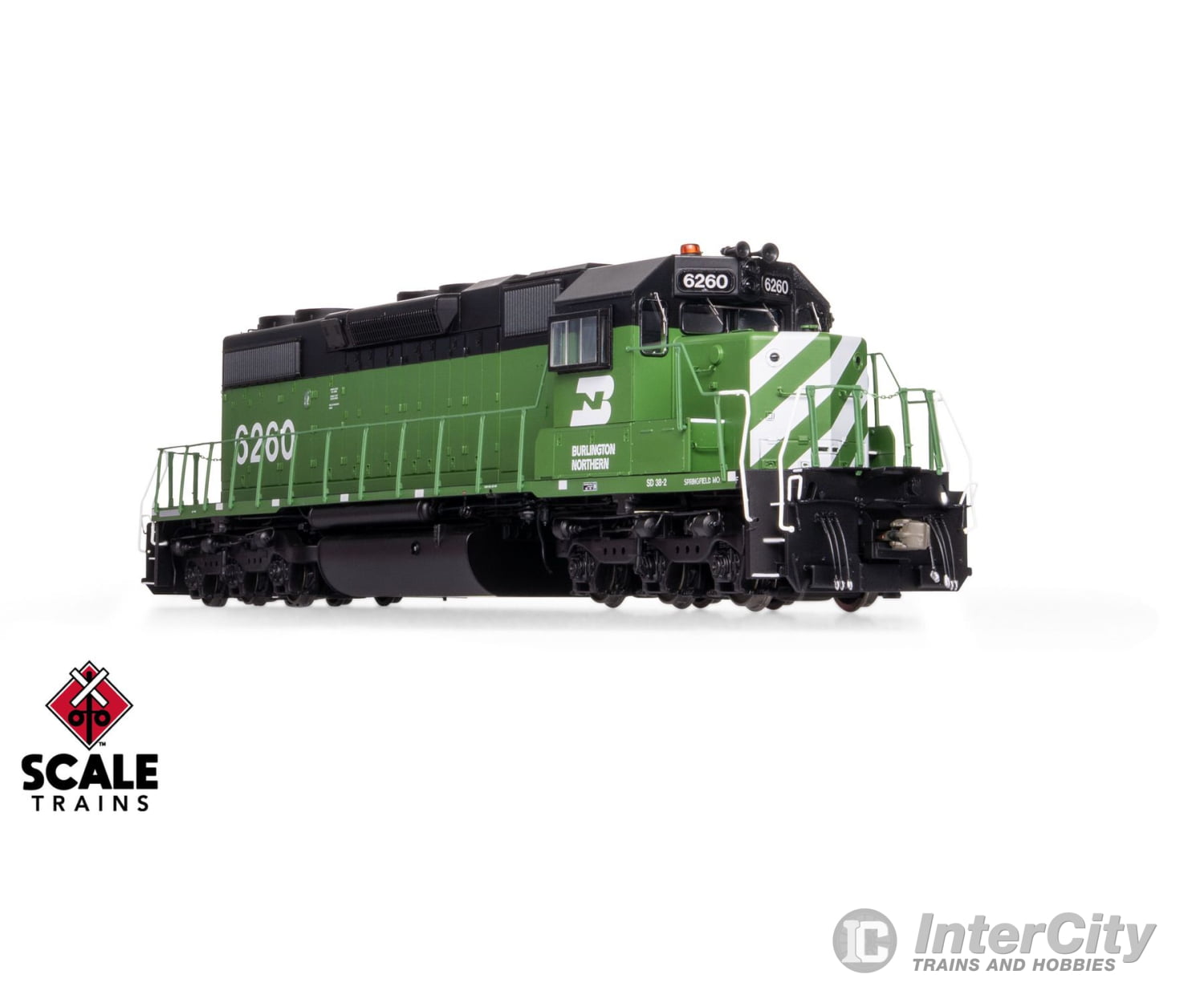 ScaleTrains SXT41228 Rivet Counter HO Scale EMD SD38-2 w/Dynamic Brakes Burlington Northern 6261 DCC & Sound Equipped