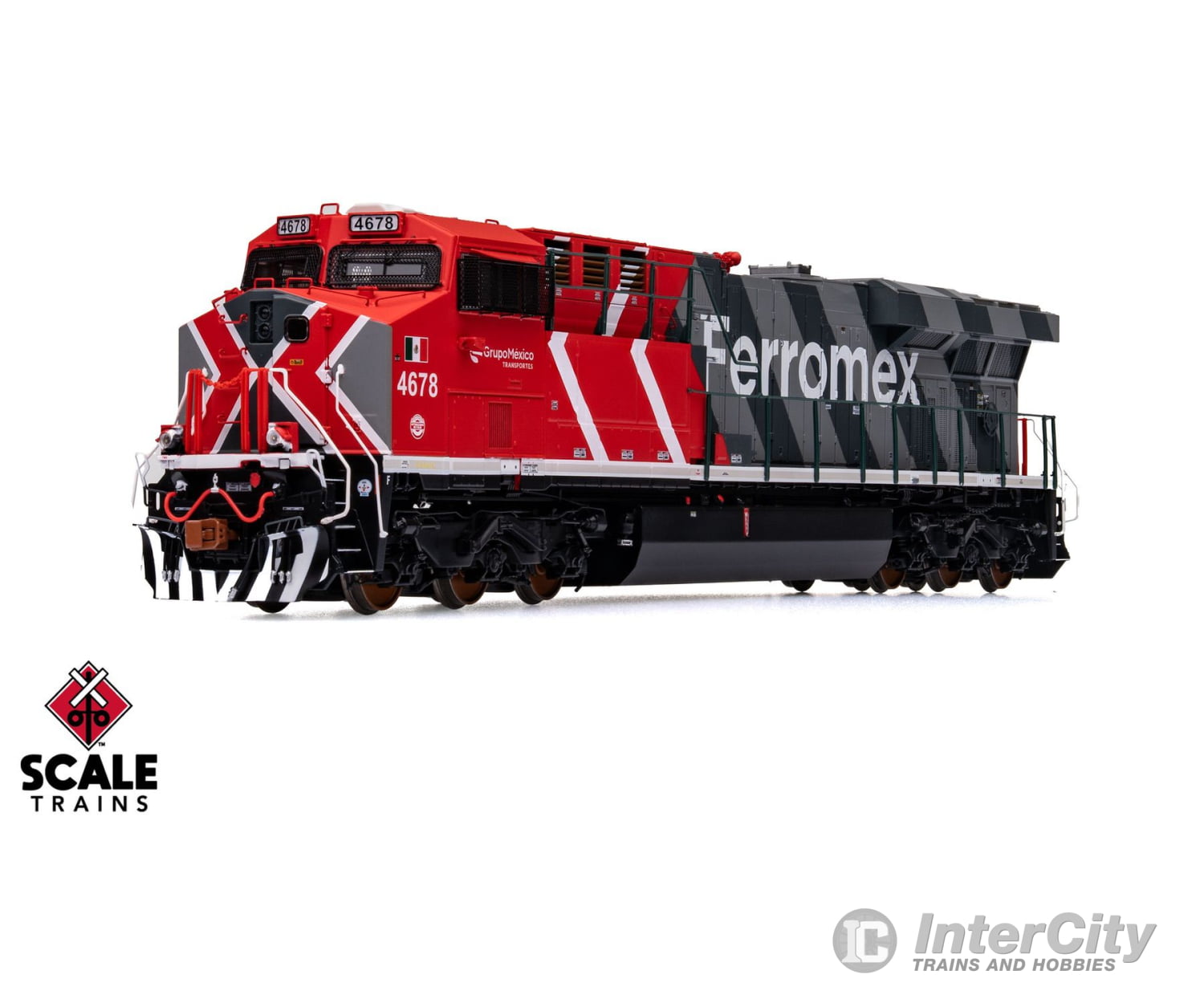 ScaleTrains SXT41445 Rivet Counter HO Scale GE ES44AC Ferromex/Zebra 4678 DCC & Sound Equipped Locomotives
