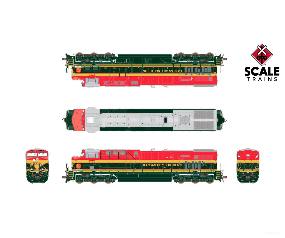 ScaleTrains SXT41452 Rivet Counter HO Scale GE ES44AC Kansas City Southern/Belle/As Delivered 4781 DC/DCC Ready