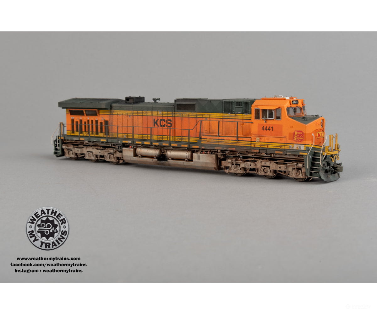 ScaleTrains SXT41563 Rivet Counter HO Scale GE DASH 9-44CW Kansas City Southern/ex-BNSF Heritage II Patched/Faded