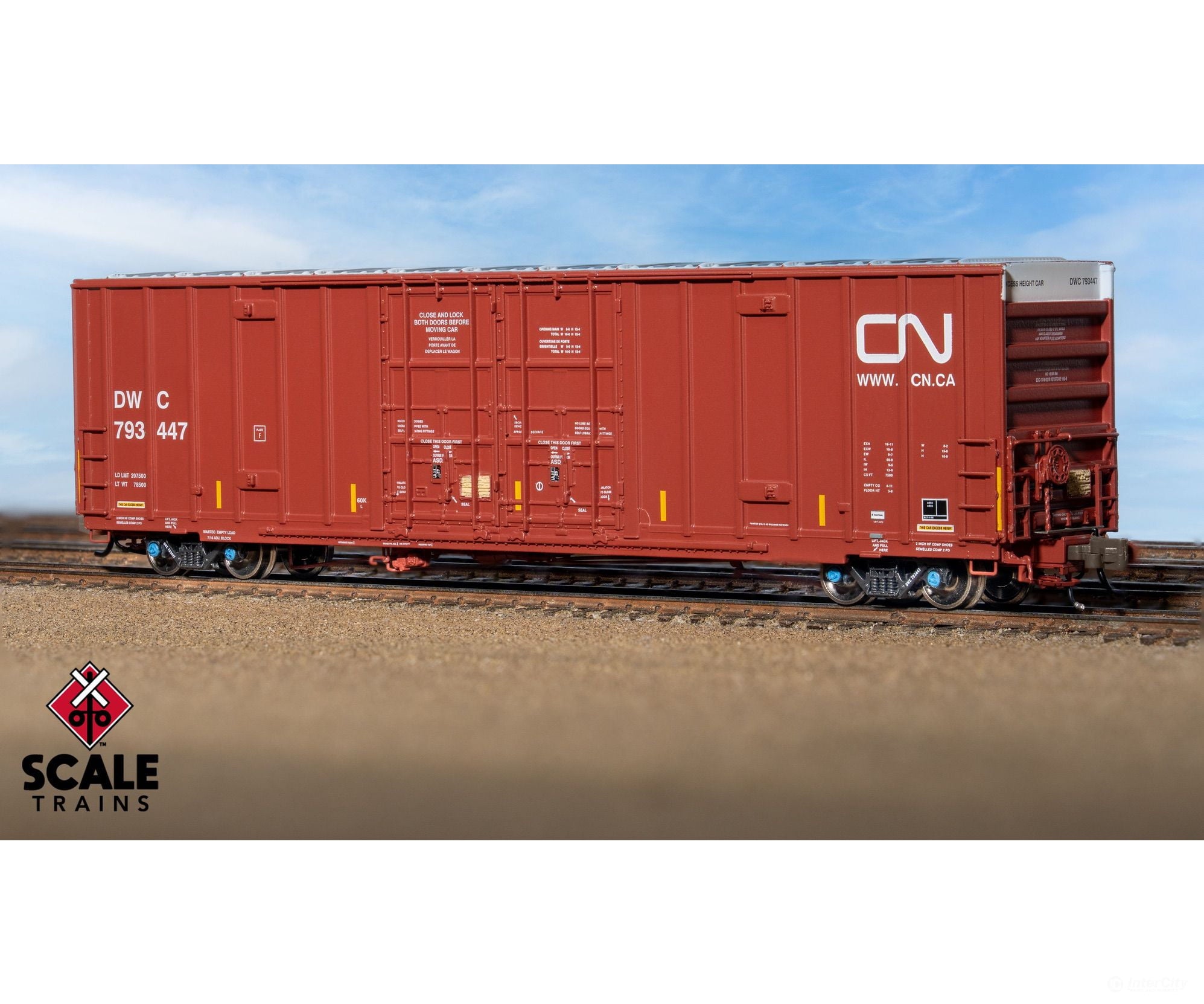 ScaleTrains SXT41795 Rivet Counter N Scale Trinity 60’ 7500 8’ Double-Plug-Door High-Cube Boxcar Canadian