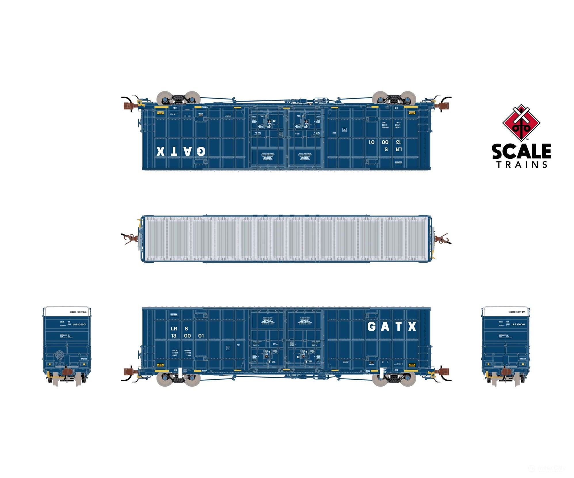 ScaleTrains SXT41796 Rivet Counter N Scale Trinity 60’ 7500 8’ Double-Plug-Door High-Cube Boxcar GATX/English & Spanish