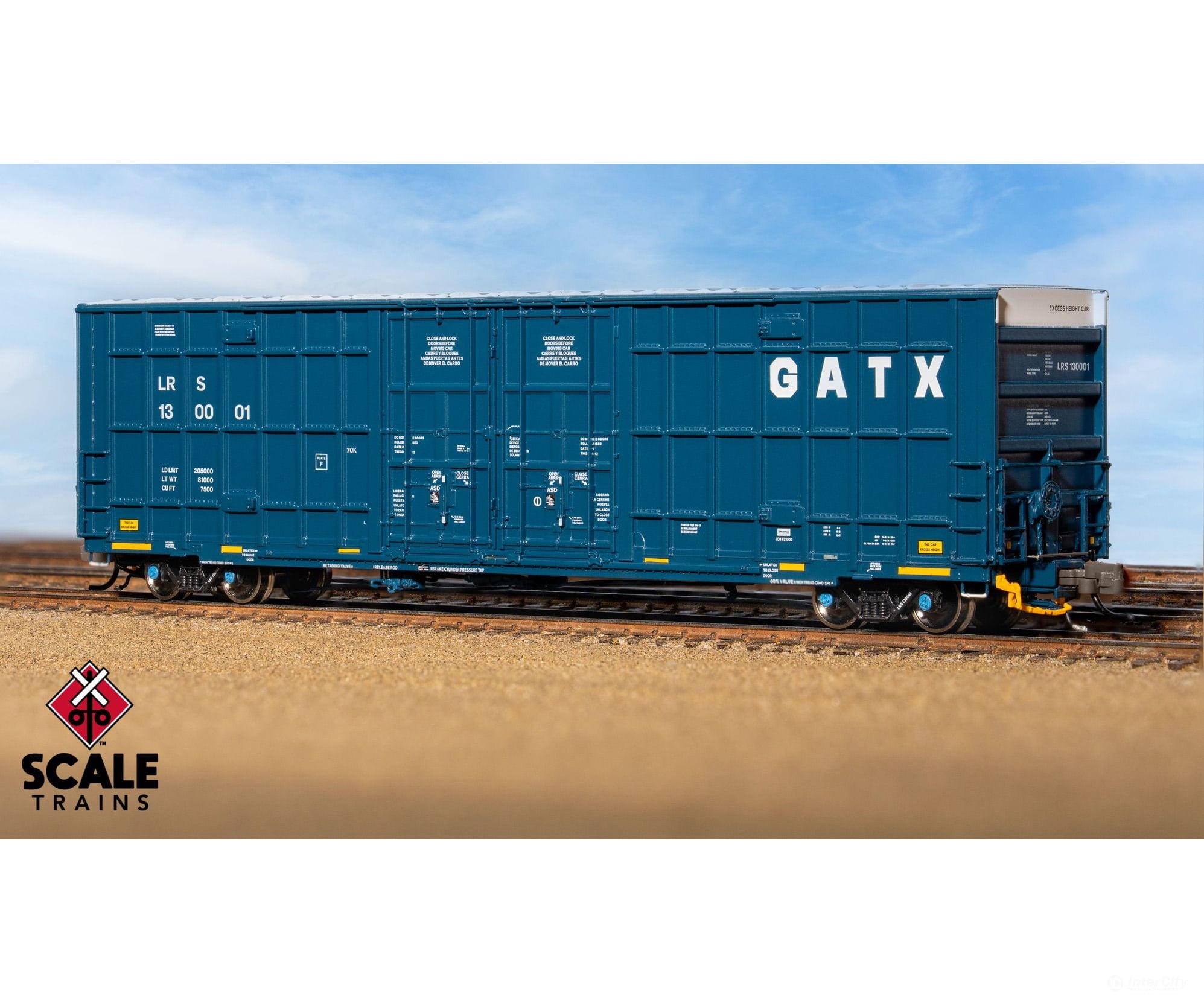 ScaleTrains SXT41796 Rivet Counter N Scale Trinity 60’ 7500 8’ Double-Plug-Door High-Cube Boxcar GATX/English & Spanish