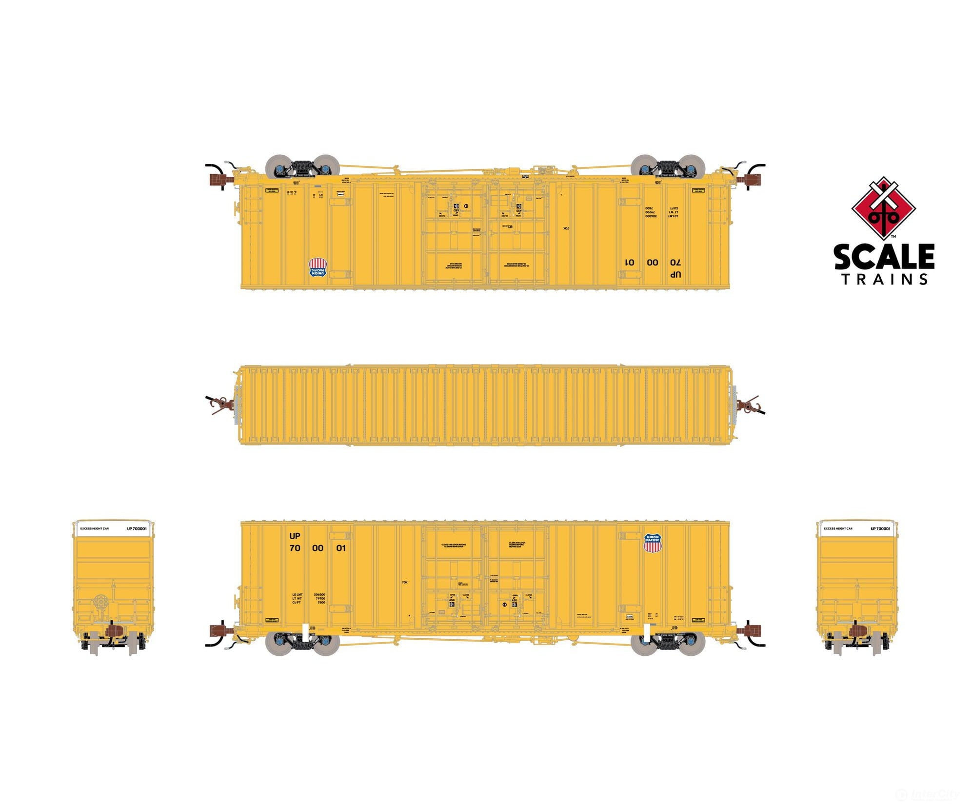 ScaleTrains SXT41815 Rivet Counter N Scale Trinity 60’ 7500 8’ Double-Plug-Door High-Cube Boxcar Union