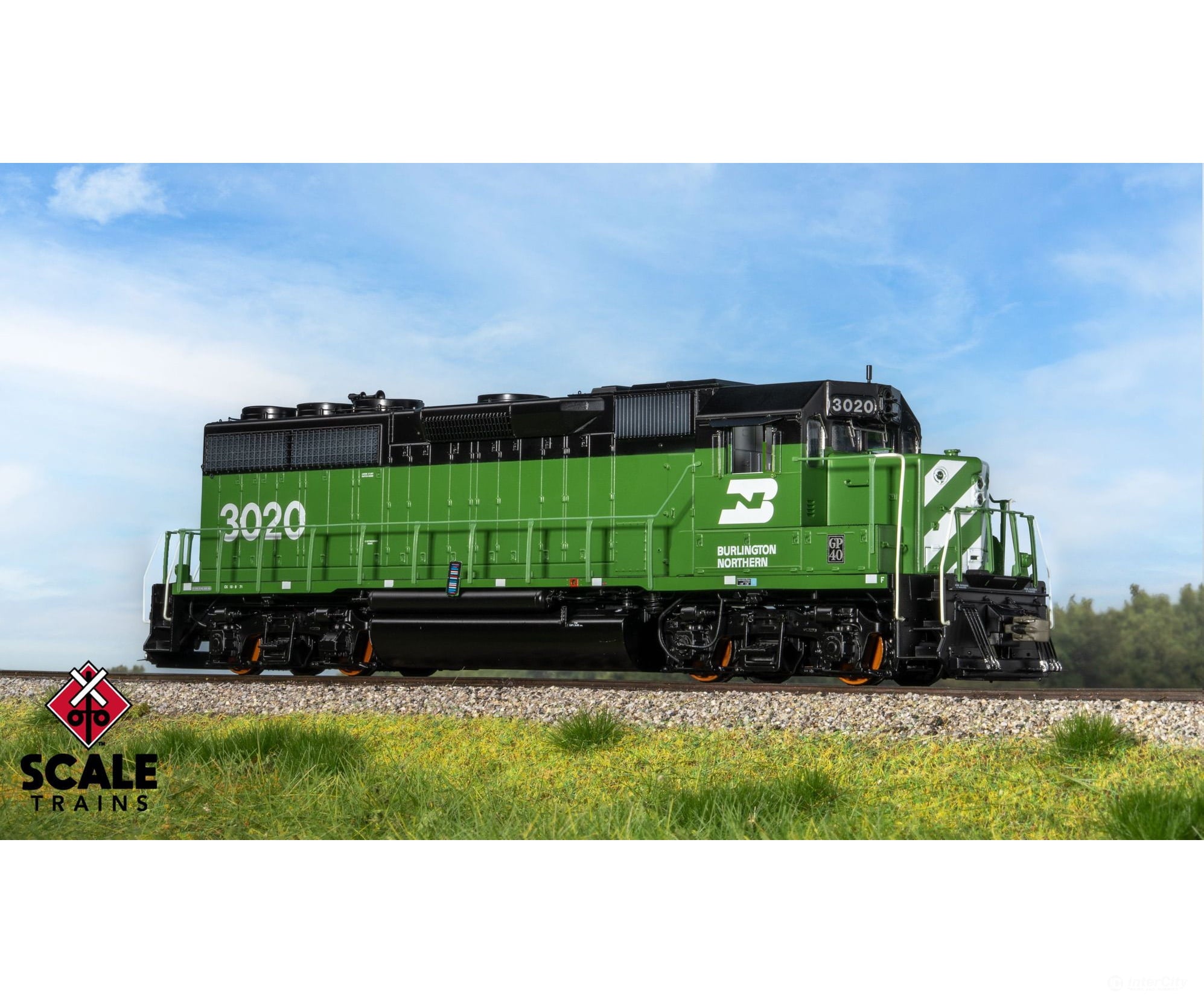 ScaleTrains SXT41885 Rivet Counter HO Scale EMD GP40 Phase IIa3 Burlington Northern 3020 DCC & Sound Equipped
