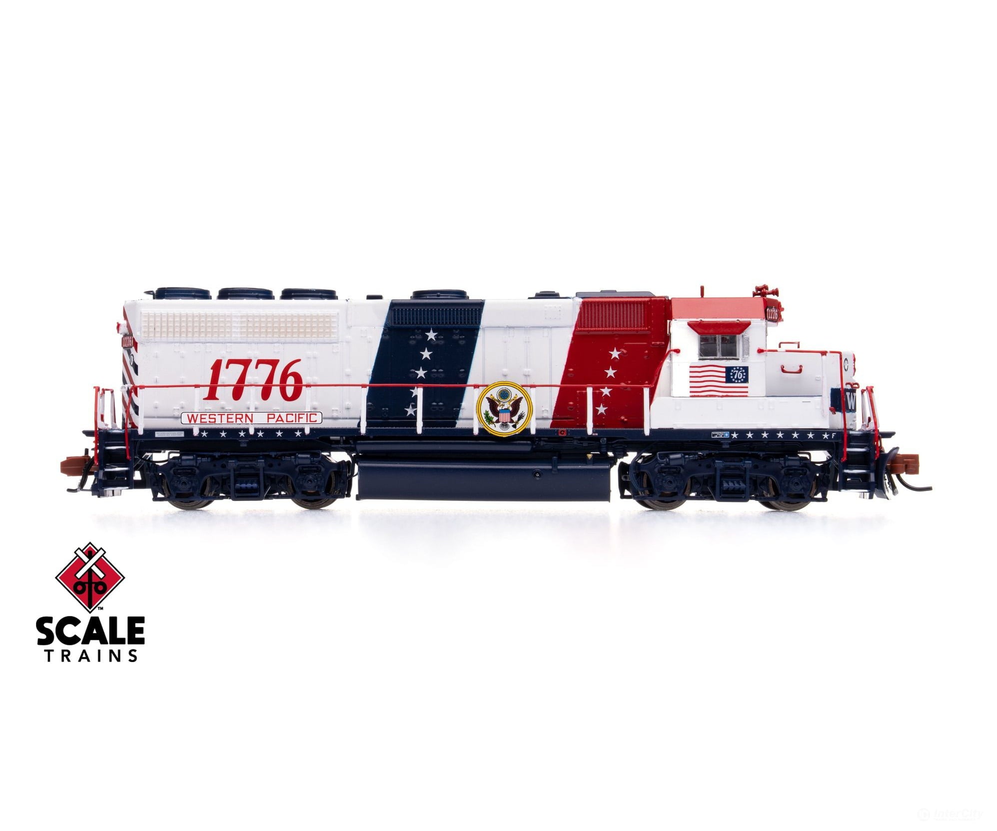 ScaleTrains SXT42005 Rivet Counter N Scale EMD GP40 Phase IIc Western Pacific/Bicentennial 1776 DCC & Sound Equipped