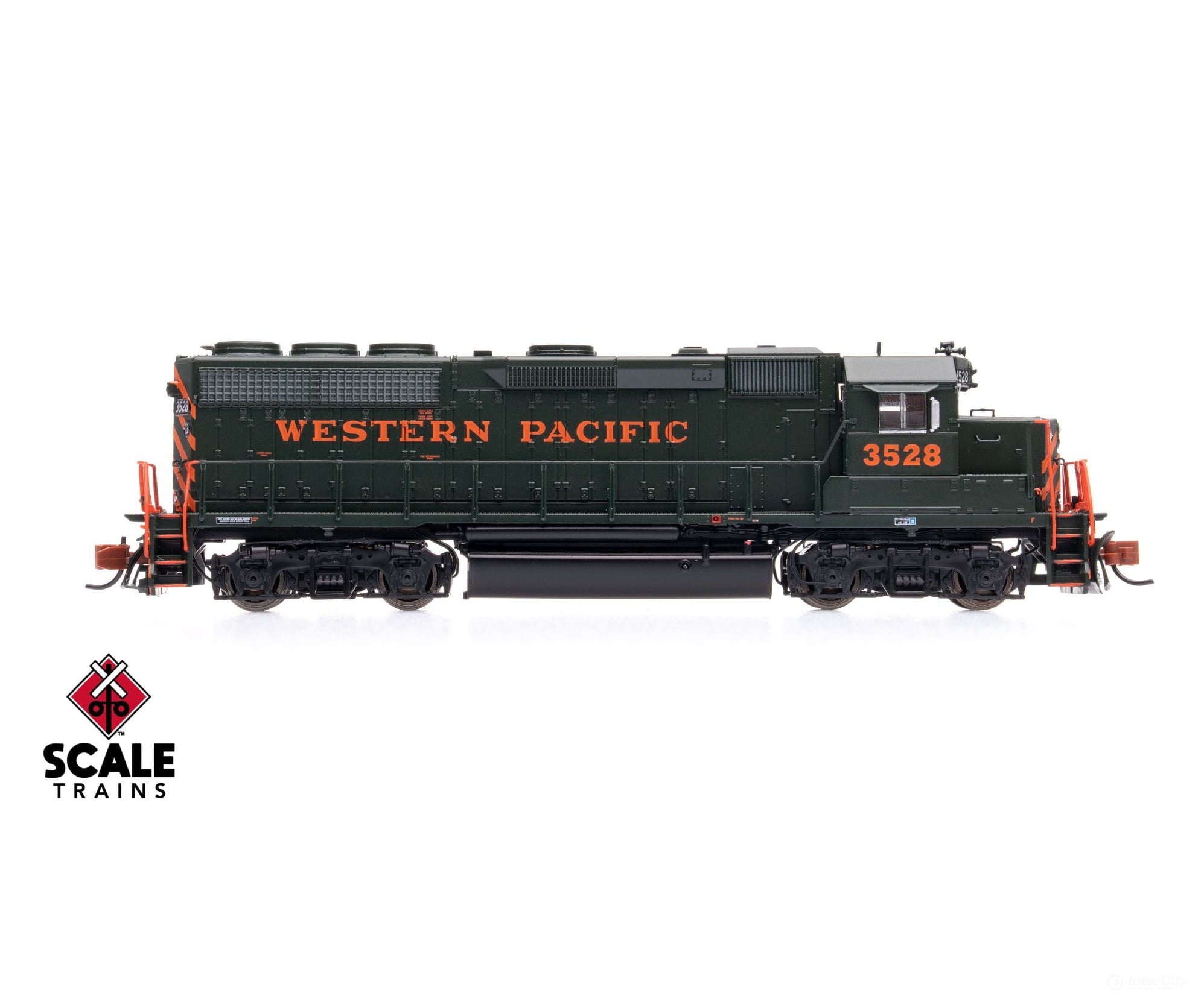 ScaleTrains SXT42009 Rivet Counter N Scale EMD GP40 Phase IIc Western Pacific/Perlman Green 3528 DCC & Sound Equipped