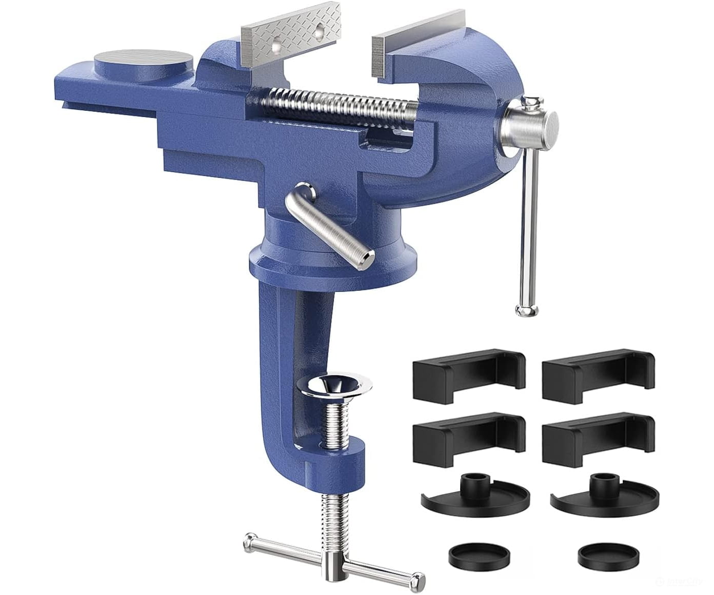 SEL Tools 50mm Table Vice - Clamping Swivel Base with Anvil Tools