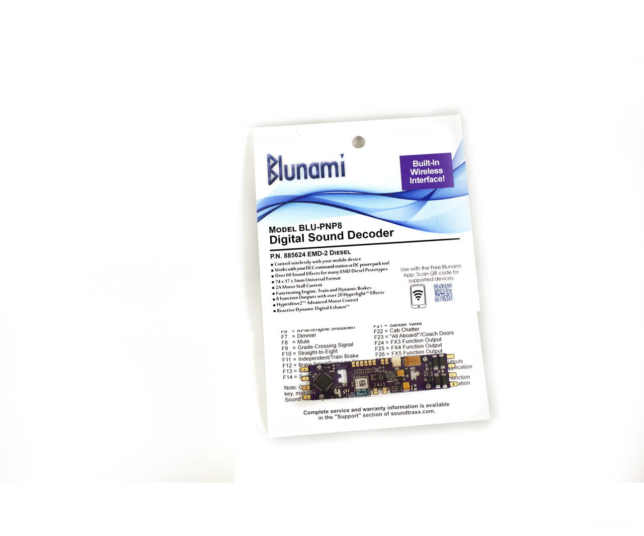 Soundtraxx 885624 Blu-Pnp8 Blunami Digital Sound Decoder - Emd 2 Diesel Sounds Decoders