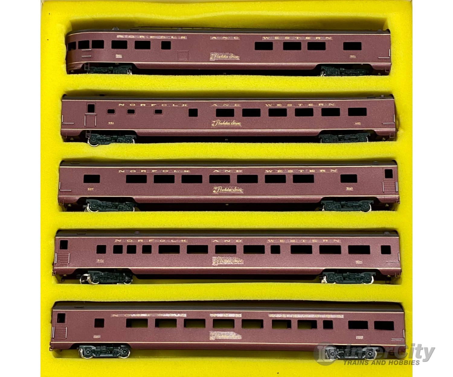 Sunset Models NWPA5CS HO Brass ’Limited Edition’ Powhatan Arrow 5 Car Passenger Set Norfolk & Western (NW)