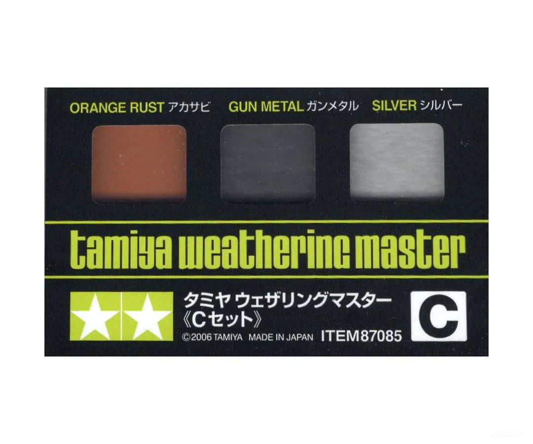 Tamiya 87085 Weathering Master C Set - Orange Rust/Gun Metal/Silver Tools