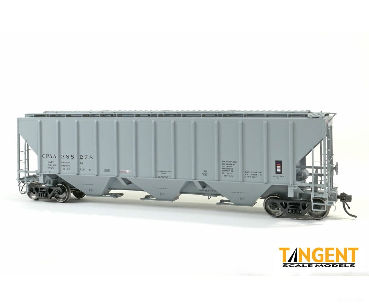 Tangent HO 21035-02 Canadian Pacific (CPAA) “NA Delivery 1-1970” PS4427 “High Side” Covered Hopper #388154 - Freight