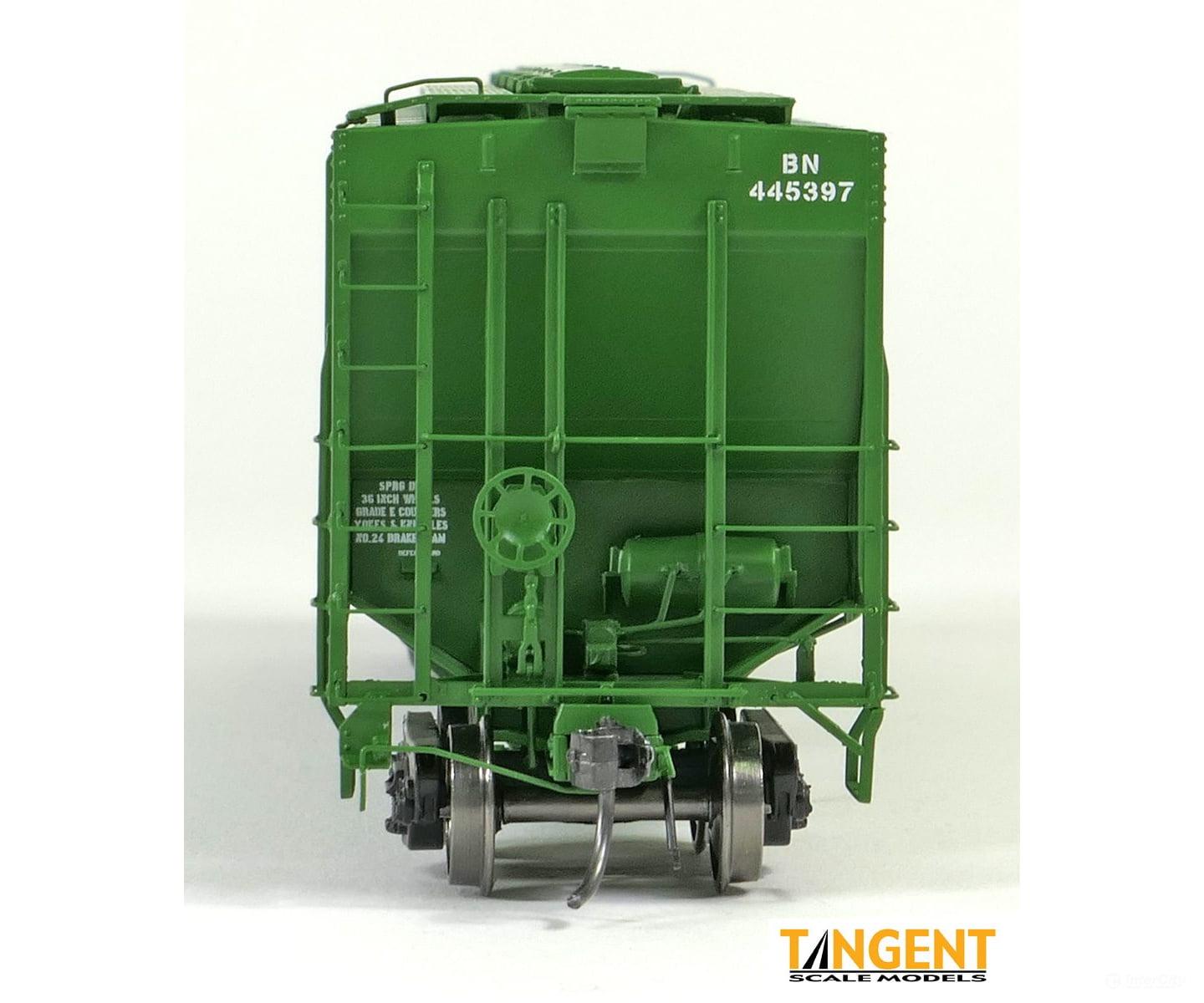 Tangent HO 21039-01 Burlington Northern (BN) “Logoless Repaint 1988” PS4427 “High Side” Covered Hopper #445206