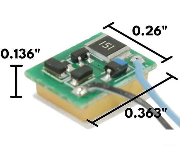 TCS 2010 KA-N1 Keep-Alive for N Scale Decoders -.260 x.363 x.136’’ 6.6 x 9.2 x 3.5mm Decoders