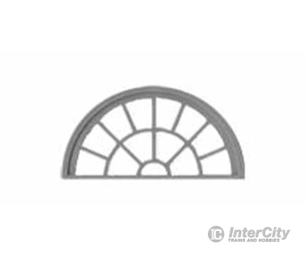 Tichy Train Group 2091 13-Pane Half-Round Masonry Window With Precut Glazing -- Actua Opening: 1.315
