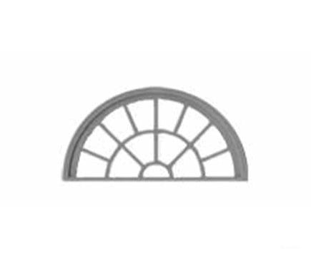 Tichy Train Group 2091 13-Pane Half-Round Masonry Window With Precut Glazing -- Actua Opening: 1.315