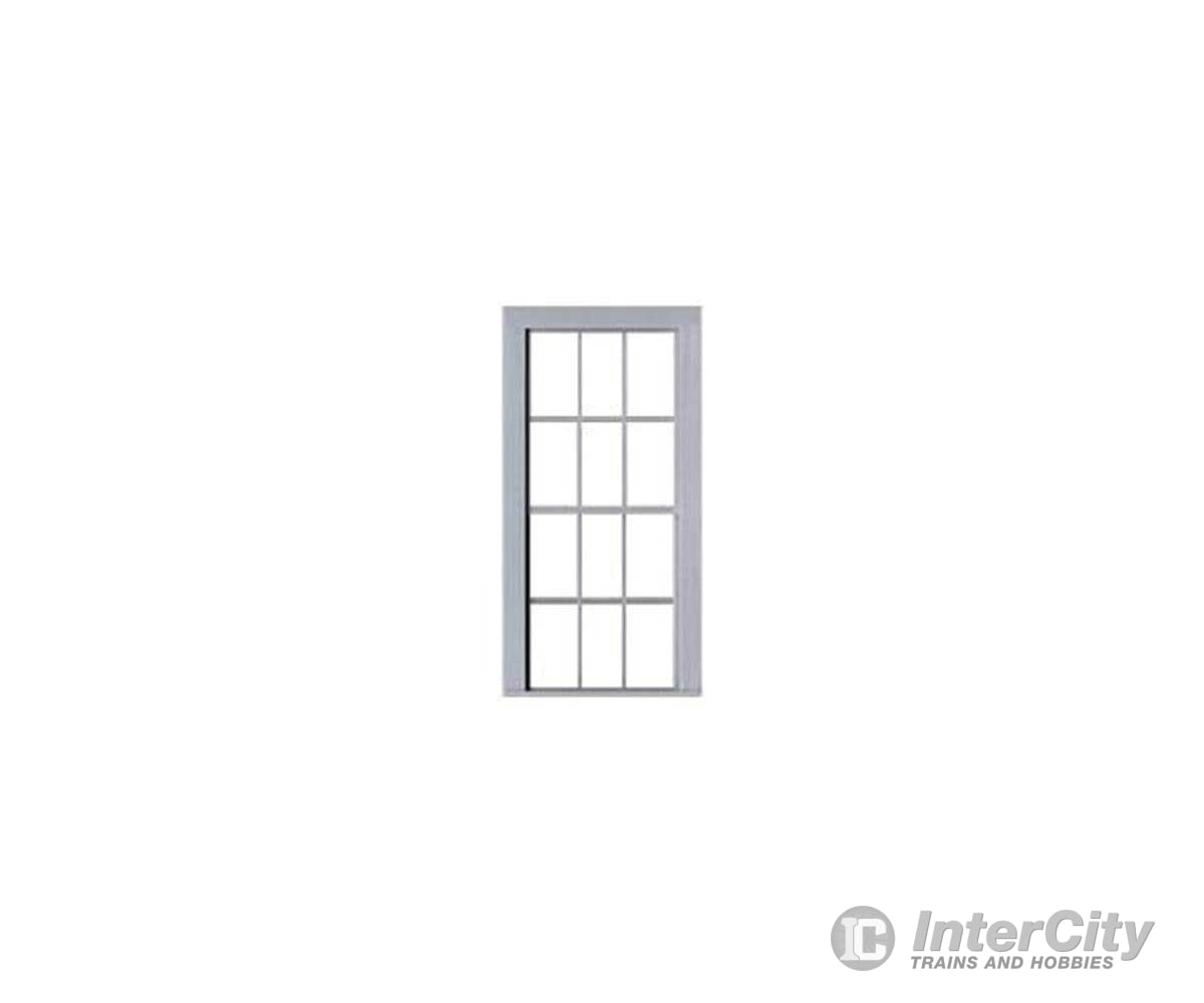 Tichy Train Group 2093 6-6 Double-Hung Window With Glazing And Shades -- 38 X 90 Scale (Fits .83