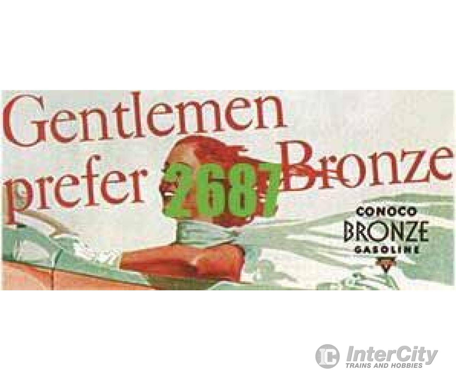 Tichy Train Group 2687 Bronze Gasoline Billboard - Kit -- Gentlemen Prefer Slogan Scenery Details
