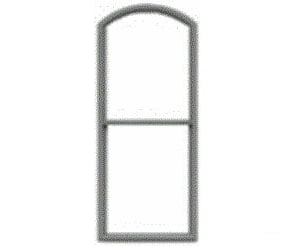 Tichy Train Group 3522 1/1 Pane Double-Hung Arch-Top Window W/Precut Glazing -- 25 X 66 Scale Fits