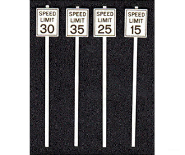 Tichy Train Group 3543 Low Speed Limit Signs -- 2 Each: 15 25 30 & 35Mph Scenery Details