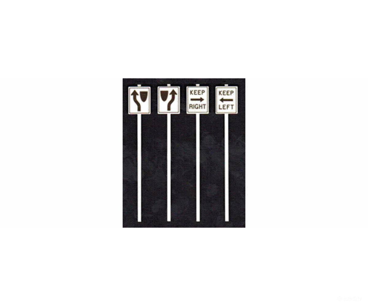 Tichy Train Group 3546 Keep Left & Right Signs -- 2 Each Different Styles Scenery Details