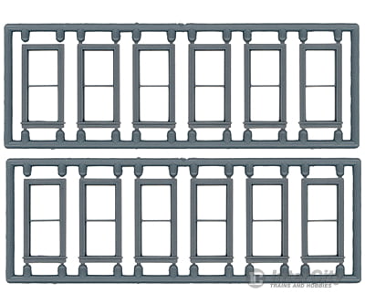 Tichy Train Group 8097 Windows - Double Hung Pkg(12) -- 1/1; Scale 28 X 64 (Fits .37 .825 Opening)