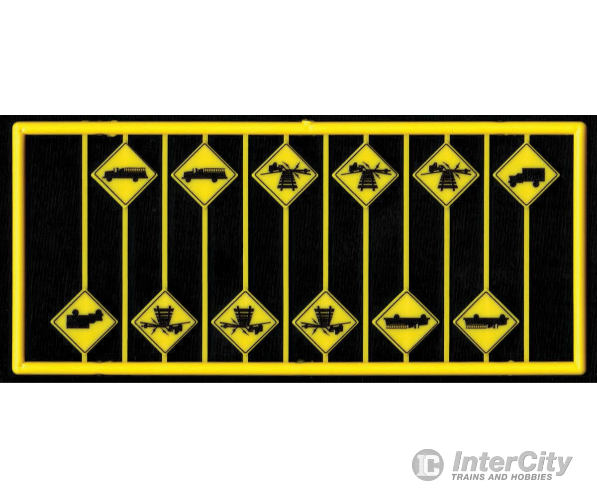 Tichy Train Group 8299 Firehouse And Low Vehicle Warning Signs -- 12 Signs: 6 Drag 4 2 Truck