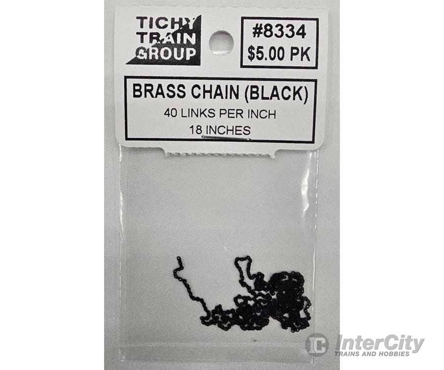 Tichy Train Group 8334 Blackened Brass Chain - 40 Links Per Inch 18’’ 45.7cm Length Scratch Building Supplies