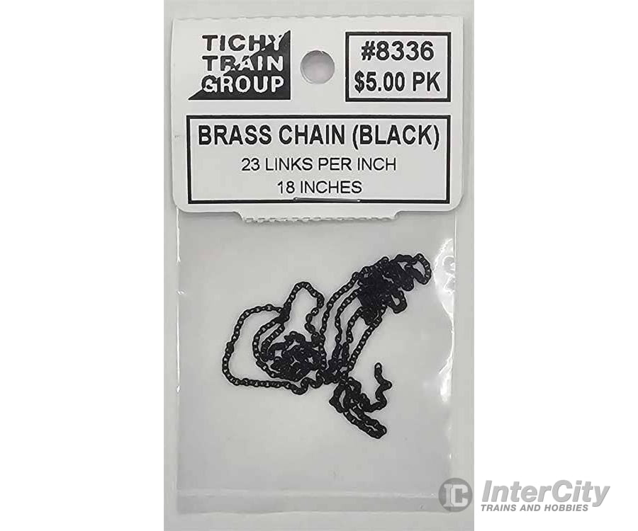 Tichy Train Group 8336 Blackened Brass Chain - 23 Links Per Inch 18’’ 45.7cm Length Scratch Building Supplies