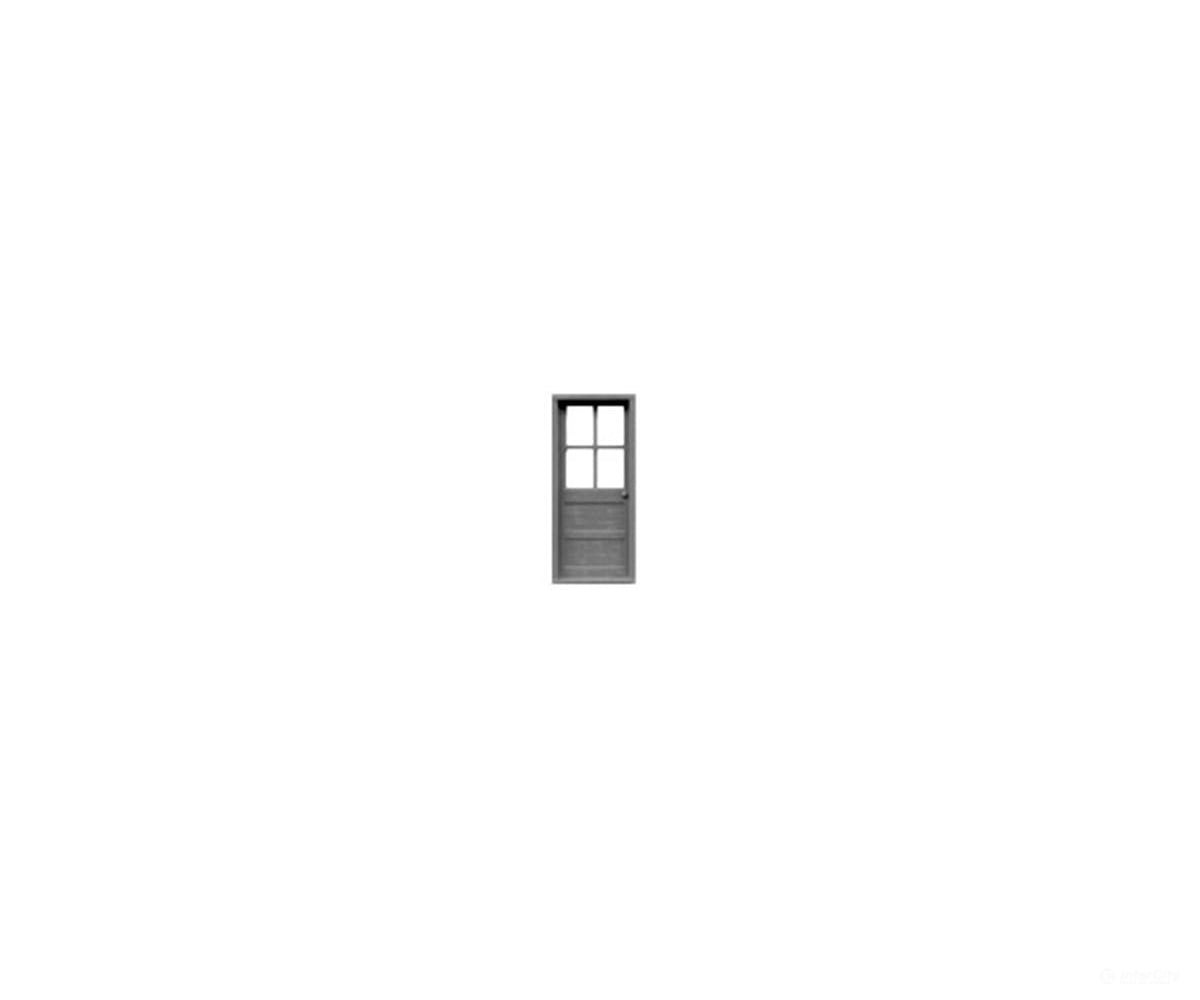 Tichy Train Group 8009 Wood Door pkg(6) -- With 4-Lite Top - Scale 3’ x 6’8’’ 91.4 x 203cm - Scratch Building Supplies