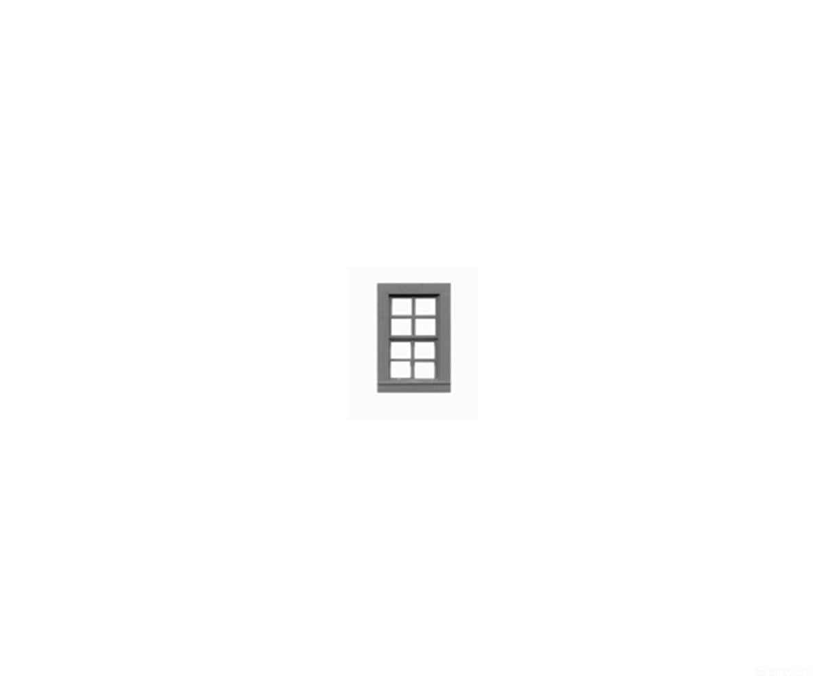 Tichy Train Group 8014 Windows - Double Hung pkg(6) -- 4/4; Scale 32 x 54’’ 86.4 x 137cm - Scratch Building Supplies