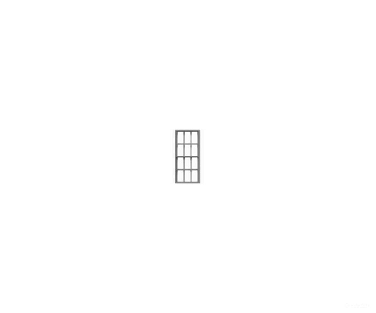 Tichy Train Group 8058 Masonry Windows pkg(12) -- 6/6 Double Hung; Scale 35’’ Wide x 75’’ High (Fits.40 x.87’’ Opening)