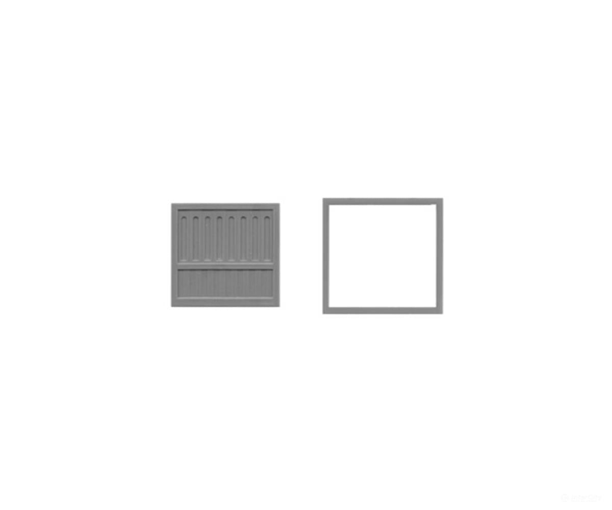 Tichy Train Group 8066 Doors -- Loading Dock w/Separate Frame 90 x 90’’ pkg(3) Fits 1.1 x 1.07’’ Opening - Scratch