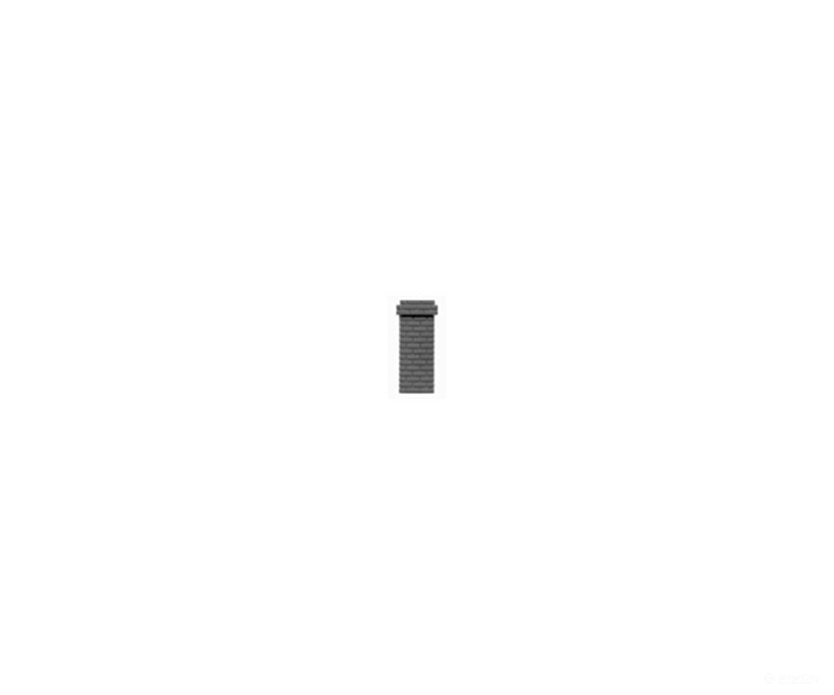 Tichy Train Group 8123 Brick Chimney (Red-Brown Styrene w/Open Core) pkg(3) -- With 2 Course Top Corbel - Scratch