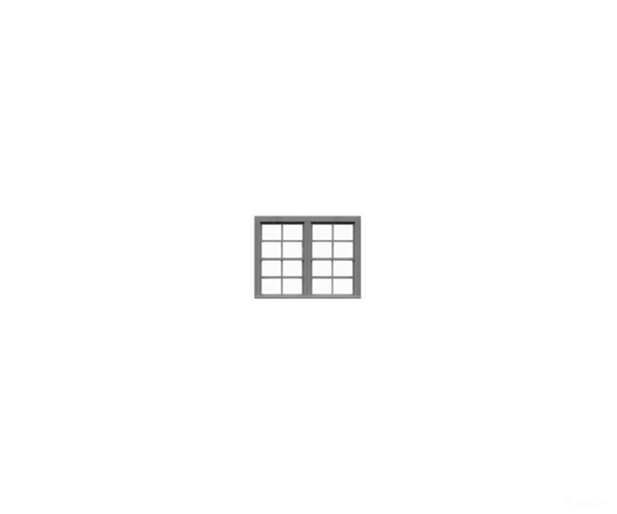 Tichy Train Group 8137 Windows - Double Hung -- 4/4 Double; Scale 80 x 62’’ (Fits.955 x.76’’ opening; pkg(6) - Scratch
